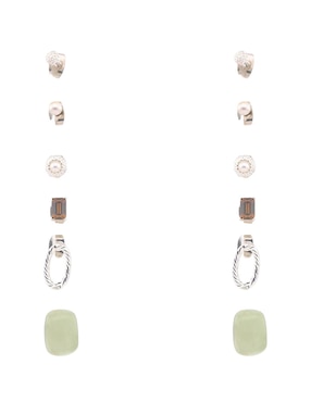 Set de aretes Map con acabado brillante