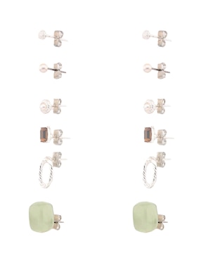 Set de aretes Map con acabado brillante