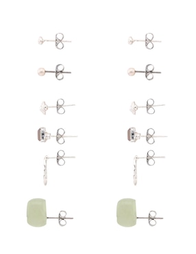 Set de aretes Map con acabado brillante