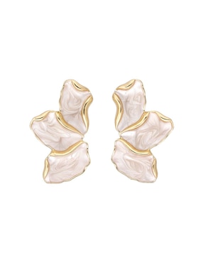 Aretes largos de flor Map con acabado brillante