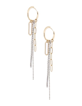 Aretes largos Map con acabado brillante