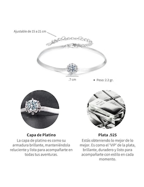 Pulsera chulada de plata P 925 Beauty con acabado pulido