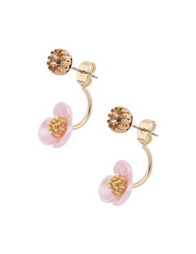 Aretes cortos de flor Lieb con acabado brillante