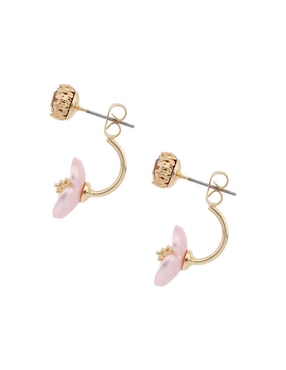 Aretes cortos de flor Lieb con acabado brillante