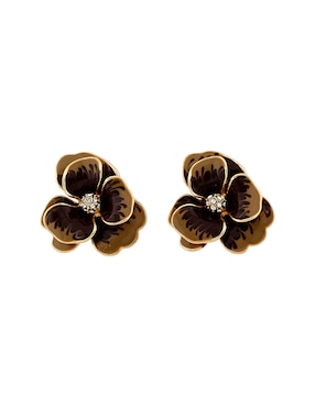 Aretes de flor Lieb con acabado brillante