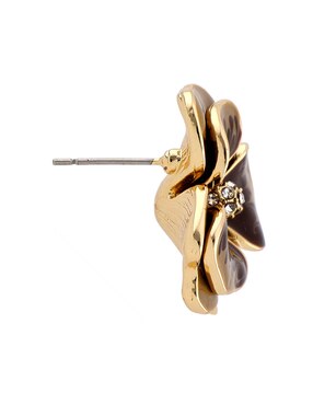 Aretes de flor Lieb con acabado brillante