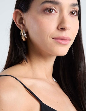 Aretes de aro circular Lieb con acabado brillante