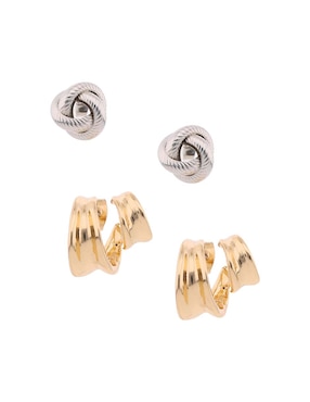 Set de aretes Lieb con acabado brillante