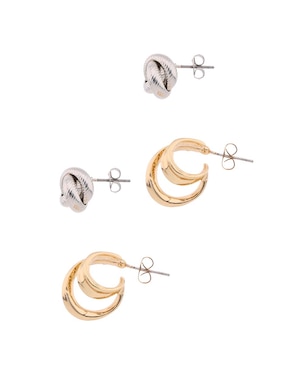 Set de aretes Lieb con acabado brillante