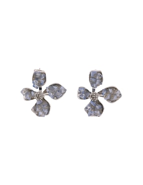 Aretes cortos de flor Lieb con acabado brillante