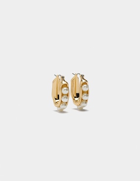 Arracadas Parfois Stay Classy con acabado pavé perla