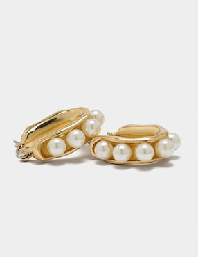 Arracadas Parfois Stay Classy con acabado pavé perla