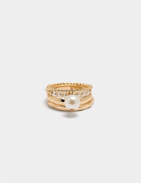 Set anillo Parfois Stay Classy perla pavé