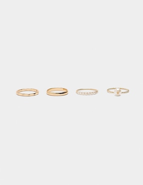 Set anillo Parfois Stay Classy perla pavé