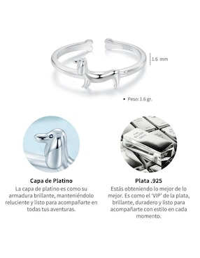 Anillo de perro Chulada Pets P 925 de plata pulido