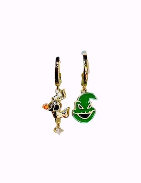 Set de aretes Jack with zero Nira 10 k con acabado pulido zirconia cúbica
