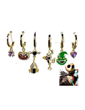 Set de aretes Jack with zero Nira 10 k con acabado pulido zirconia cúbica
