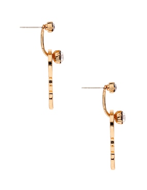 Aretes largos de llave That's It con acabado brillante zirconia