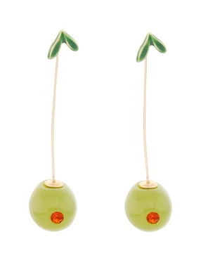 Aretes largos de cereza That's It con acabado liso