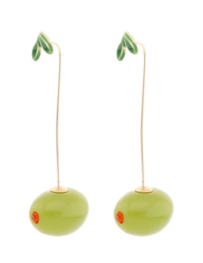 Aretes largos de cereza That's It con acabado liso