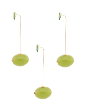 Aretes largos de cereza That's It con acabado liso