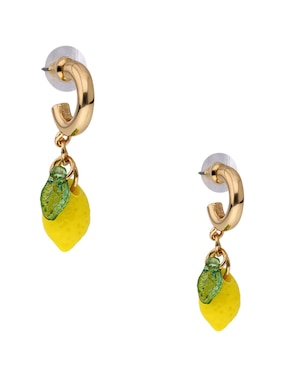 Aretes largos de limón That's It con acabado liso