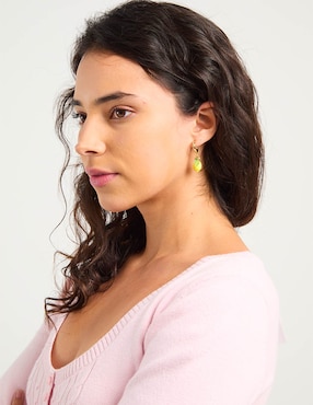 Aretes largos de limón That's It con acabado liso
