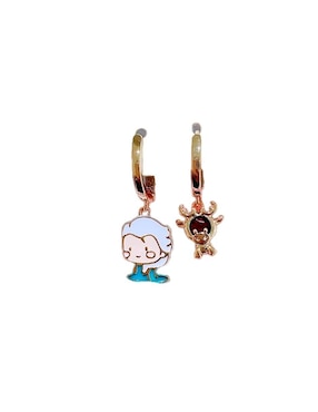 Set de aretes Frozen Nira Princesas de 10k con acabado pulido zirconia cúbica