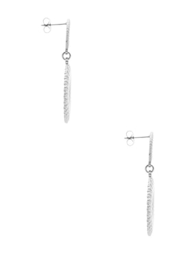 Aretes largos circulares Nuvi Colección Tendencias de acero inoxidable con acabado brillante
