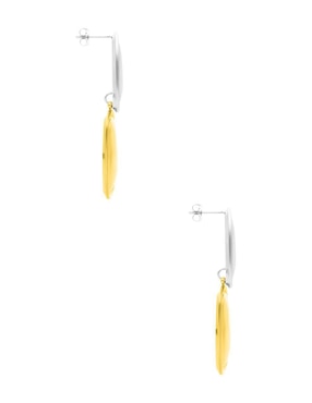 Aretes largos rectangulares Nuvi Colección Tendencias de acero inoxidable con acabado brillante