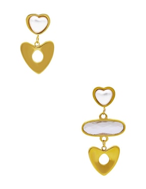 Aretes largos Nuvi Colección Tendencias de acero inoxidable con acabado brillante
