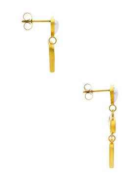 Aretes largos Nuvi Colección Tendencias de acero inoxidable con acabado brillante