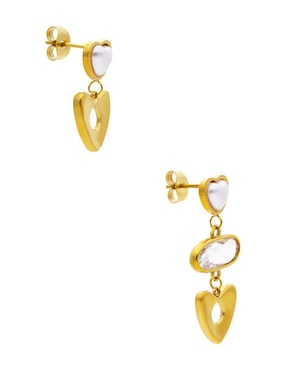 Aretes largos Nuvi Colección Tendencias de acero inoxidable con acabado brillante