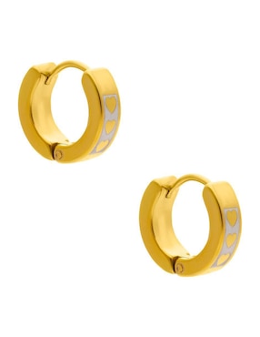 Huggies circular Nuvi de acero inoxidable con acabado brillante