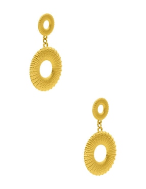 Aretes largos circulares Nuvi Colección Tendencias de acero inoxidable con acabado brillante
