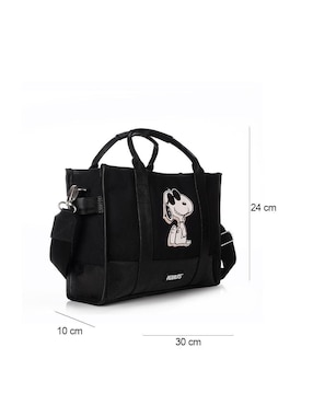 Bolsa crossbody Peanuts Black Varnish Snoopy para mujer