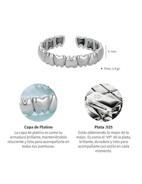 Anillo Chulada Beauty P 925 de plata pulido