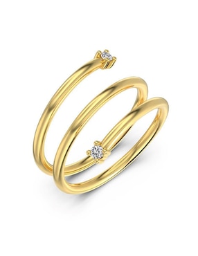 Anillo Yoiko Elisea de plata P 925 zirconia con acabado baño de oro