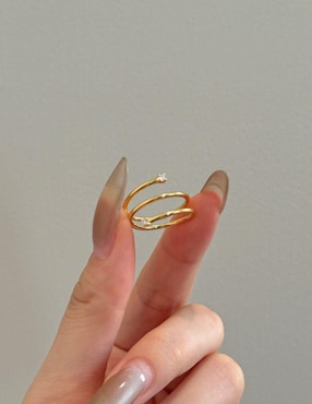 Anillo Yoiko Elisea de plata P 925 zirconia con acabado baño de oro
