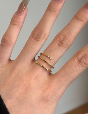 Anillo Yoiko Elisea de plata P 925 zirconia con acabado baño de oro