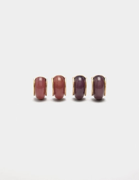 Set de aretes circulares Parfois Chromatic Grace con acabado brillante