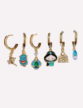 Set de aretes Jazmin Nira Aladdin con acabado pulido zirconia cúbica