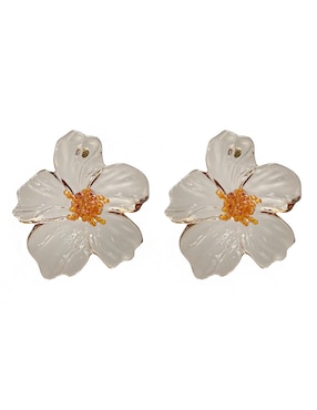 Aretes largos de flor Map Accesorios Dama