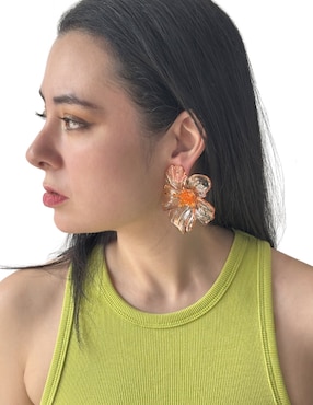 Aretes largos de flor Map Accesorios Dama
