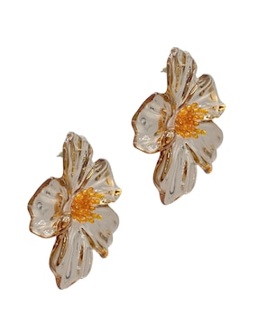 Aretes largos de flor Map Accesorios Dama