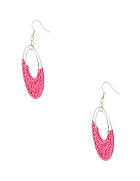 Aretes largos redondos Map con acabado texturizado