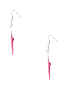 Aretes largos redondos Map con acabado texturizado