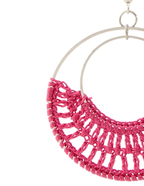Aretes largos redondos Map con acabado texturizado
