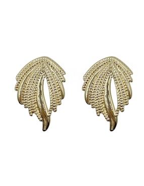 Aretes largos de hoja Map con acabado liso
