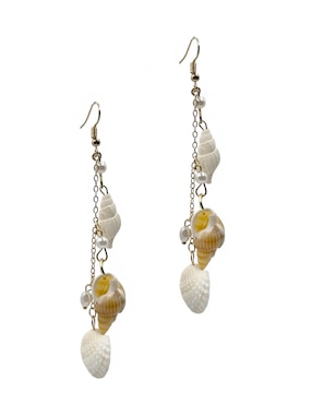 Aretes largos de concha Map con acabado texturizado